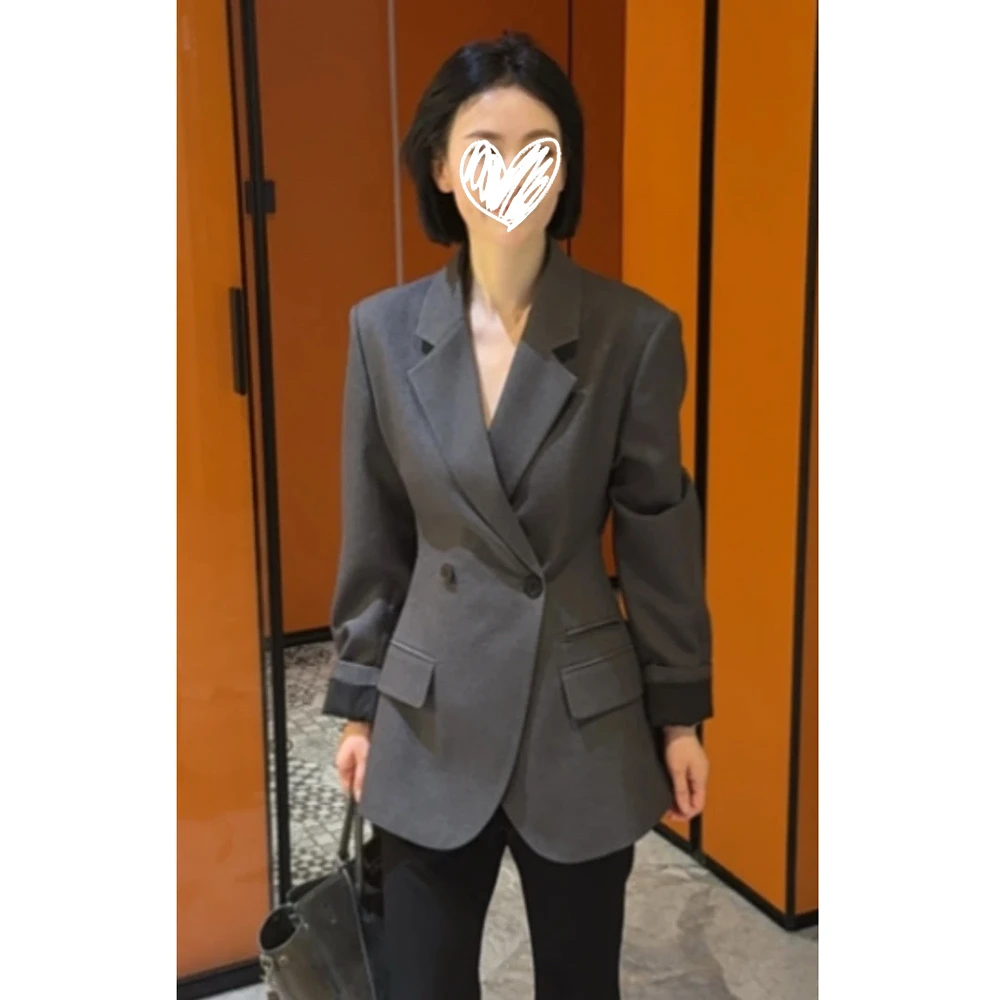 新款小众设计修身显瘦百搭气质西装外套2