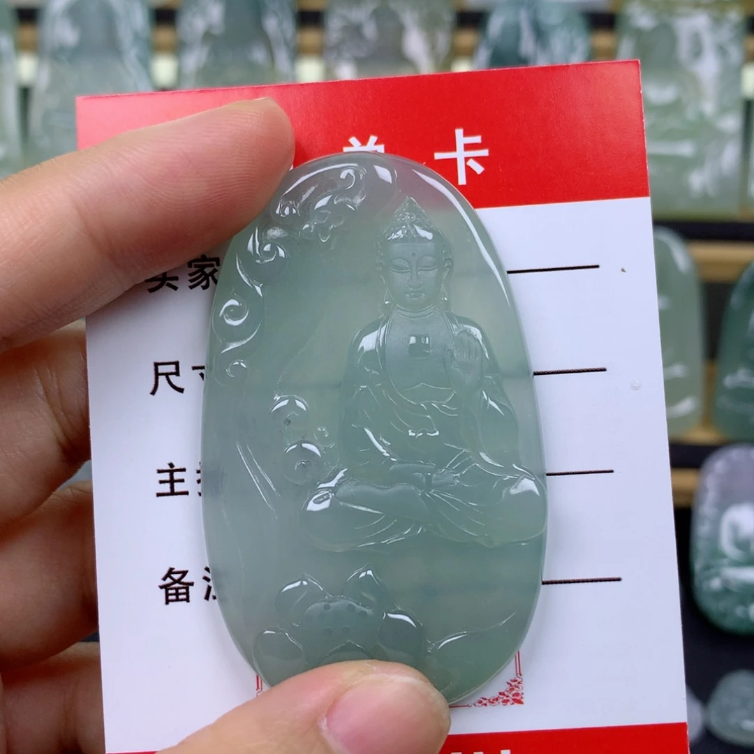 可***乐翡翠未镶嵌颈饰阿弥陀佛