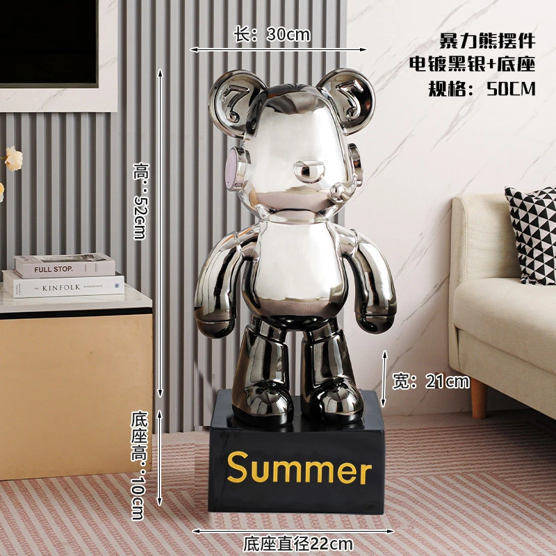 新款暴力熊存钱罐客厅家居轻奢简约电视柜大号落地装饰品酷酷摆件