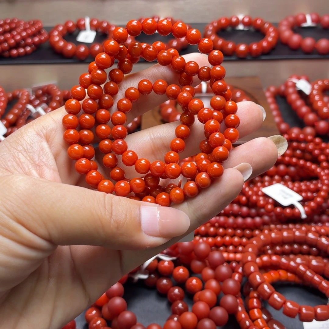 浅***！玛瑙/玉髓天然玛瑙手串项链未镶嵌