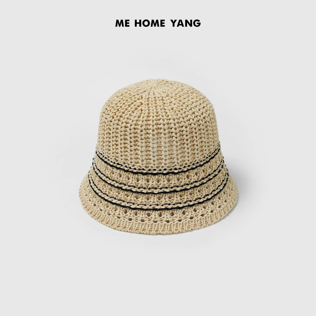 ME【蕾丝飘带沙滩帽】编织感透气不闷百搭休闲透气遮阳帽子MESS2541