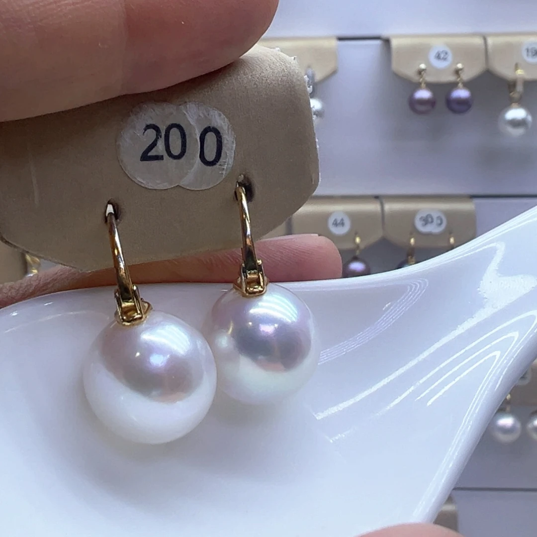 银S925镶嵌淡水珍珠耳饰