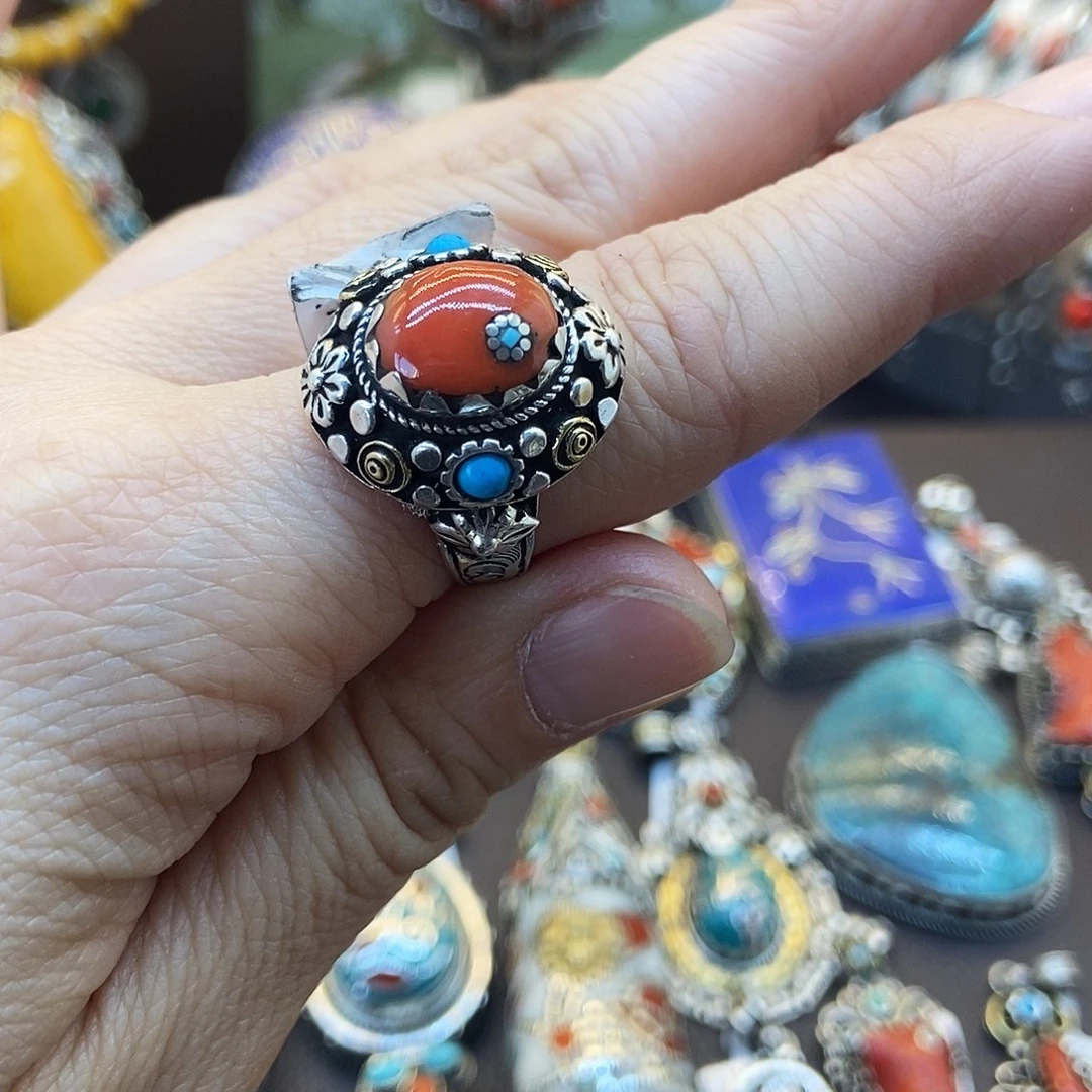 925银大理石坤尼泊尔手工制作