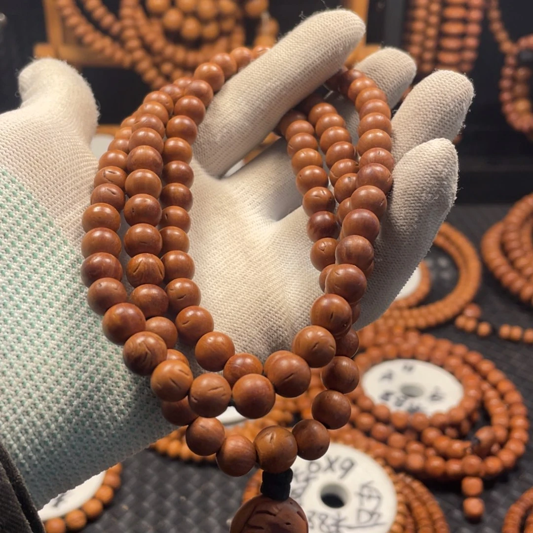 桃核手串秦岭桃核小金豆0.9圆珠108颗