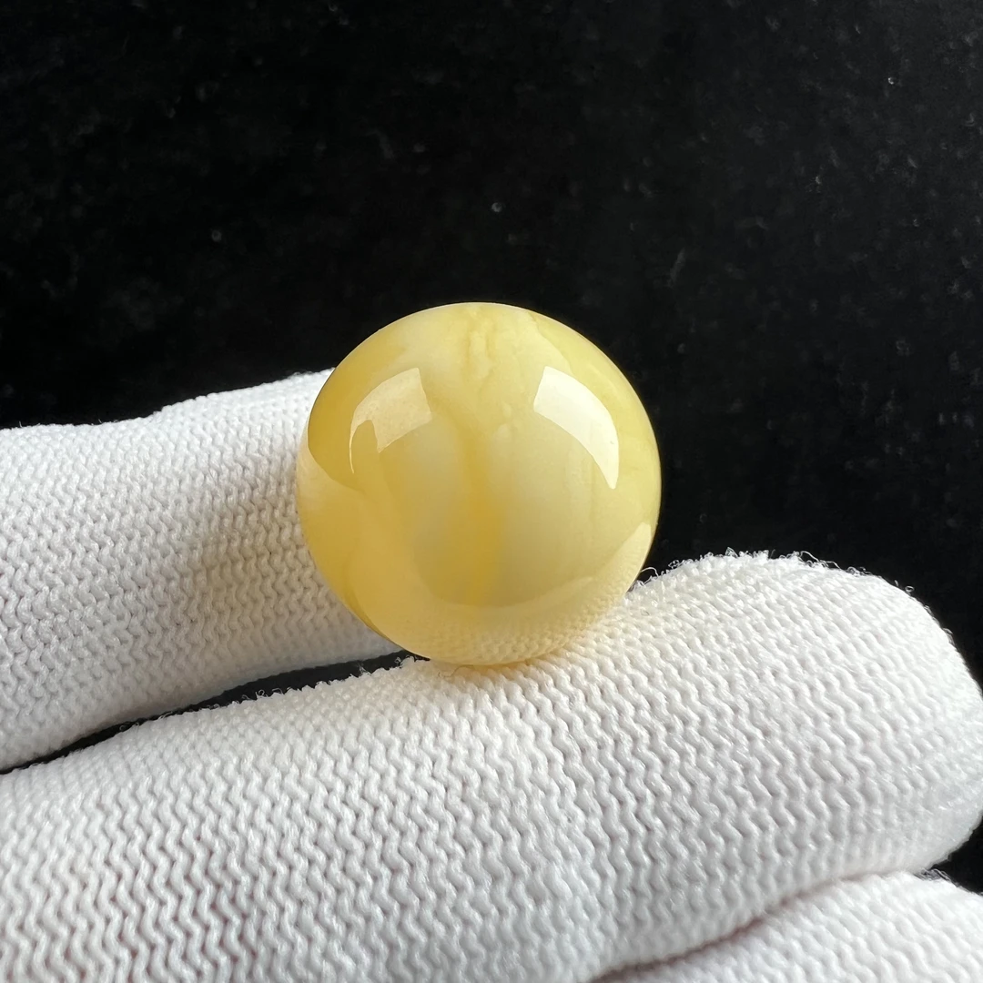 A1642天然蜜蜡 妖花圆珠 19mm支持鉴定 假一罚四