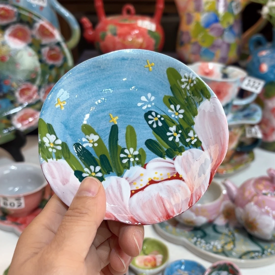 景德镇手绘高温釉下彩陶瓷茶具