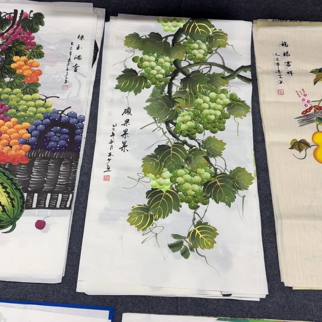 国画100×50手绘画画画