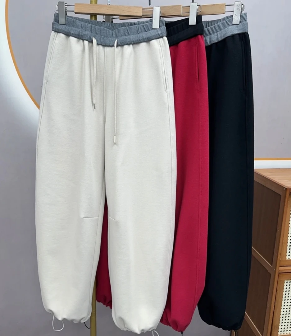 2025春季新款束脚拖地2穿休闲裤