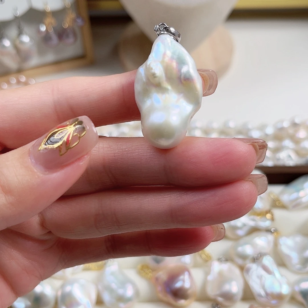 淡水珍珠颈饰银S925镶嵌不含链