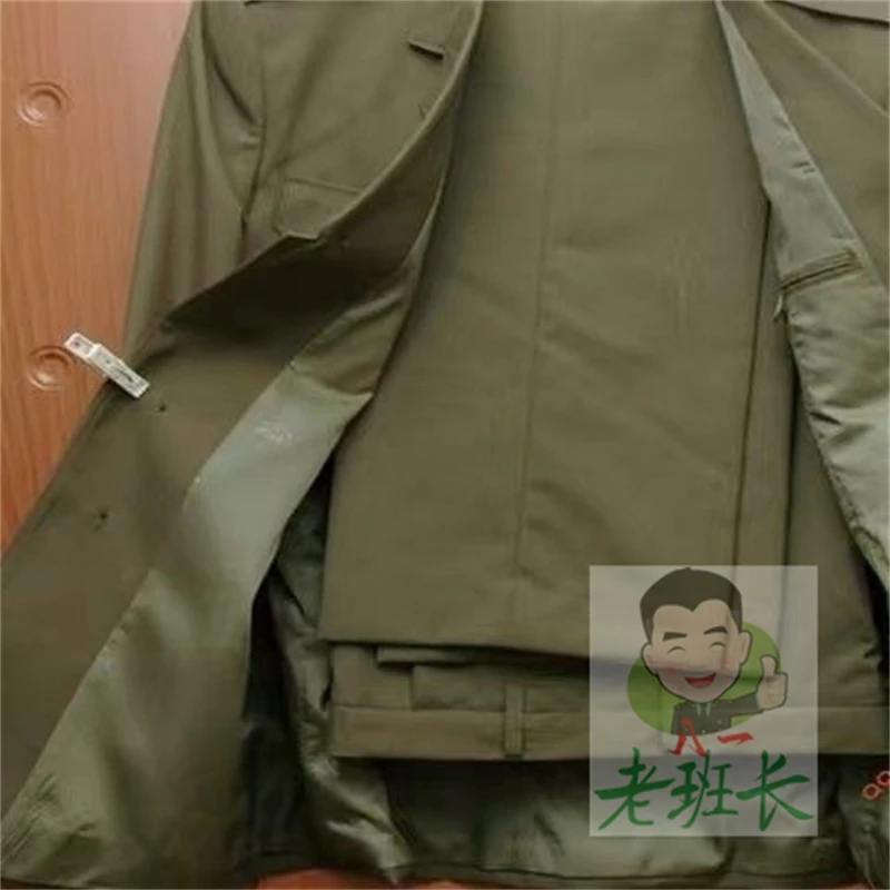 怀旧收藏老式87夏服春秋西服老款乐队服装绿色凡立丁春秋翻领西服