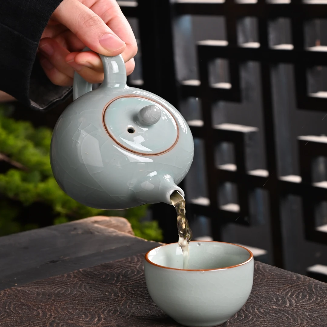 新式哥窑1壶2杯陶瓷家用茶壶茶杯