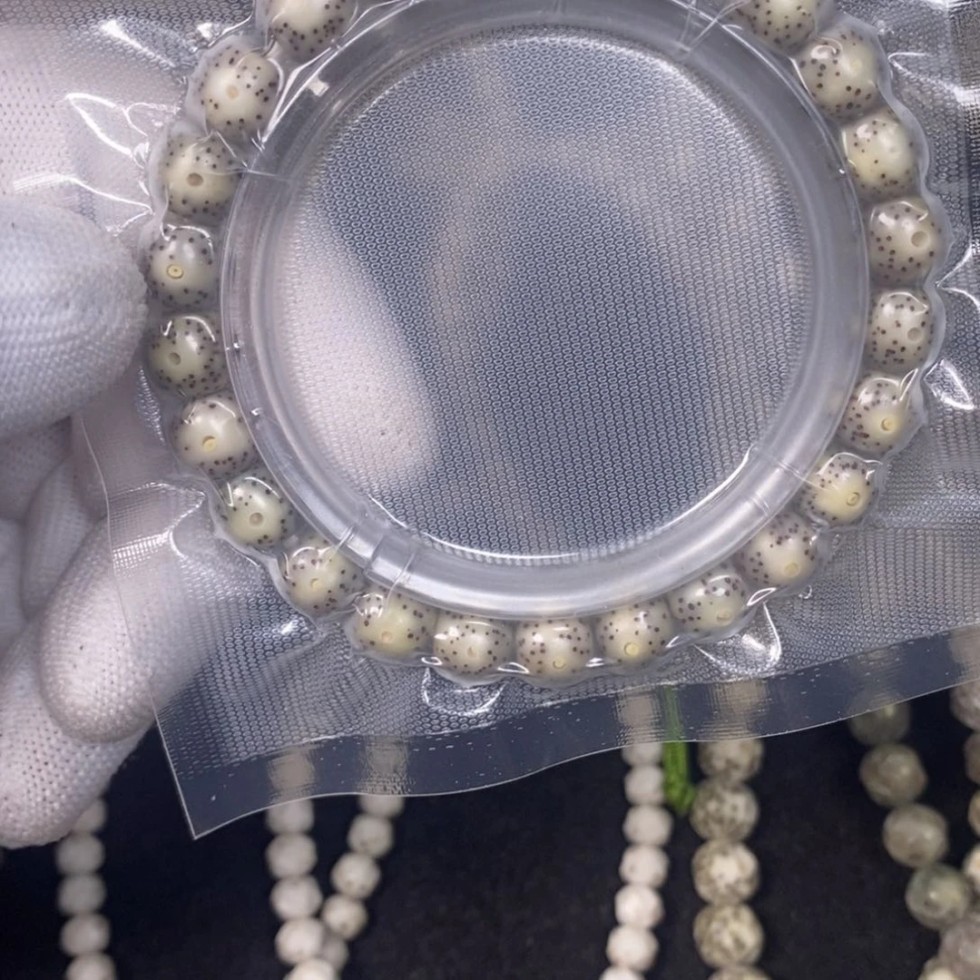 星月菩提吊坠月留白桶珠单圈9*8糯冰料