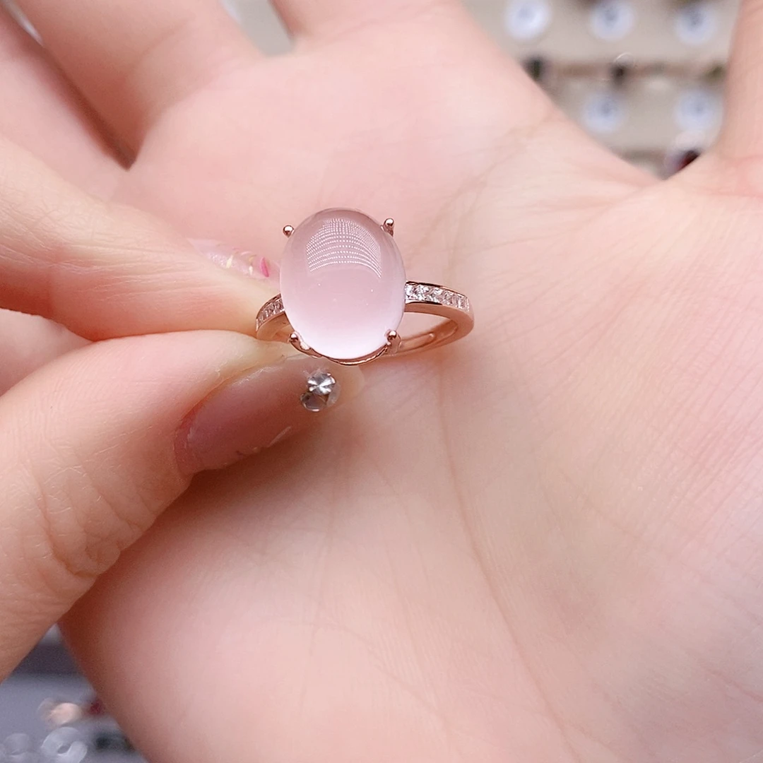 水晶戒指银S925镶嵌戒指