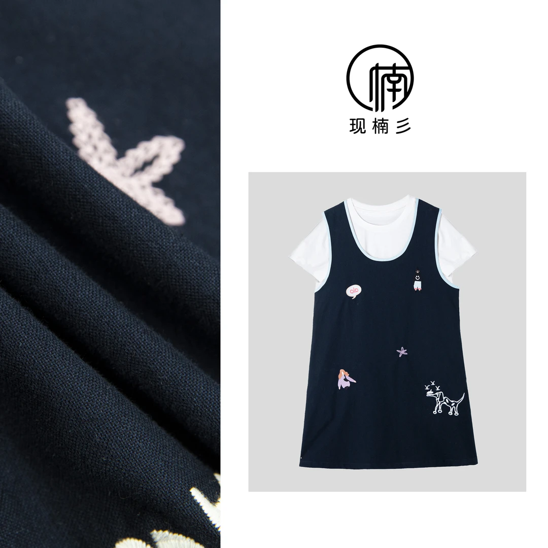 NANJIE【萌趣味】时尚夏季卡通萌趣T恤连衣裙套装