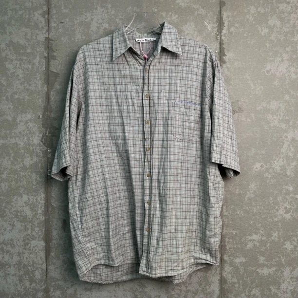 未使用 WE11 DONE 46*1/Acne Studio格子短袖衬衫/16750/JP