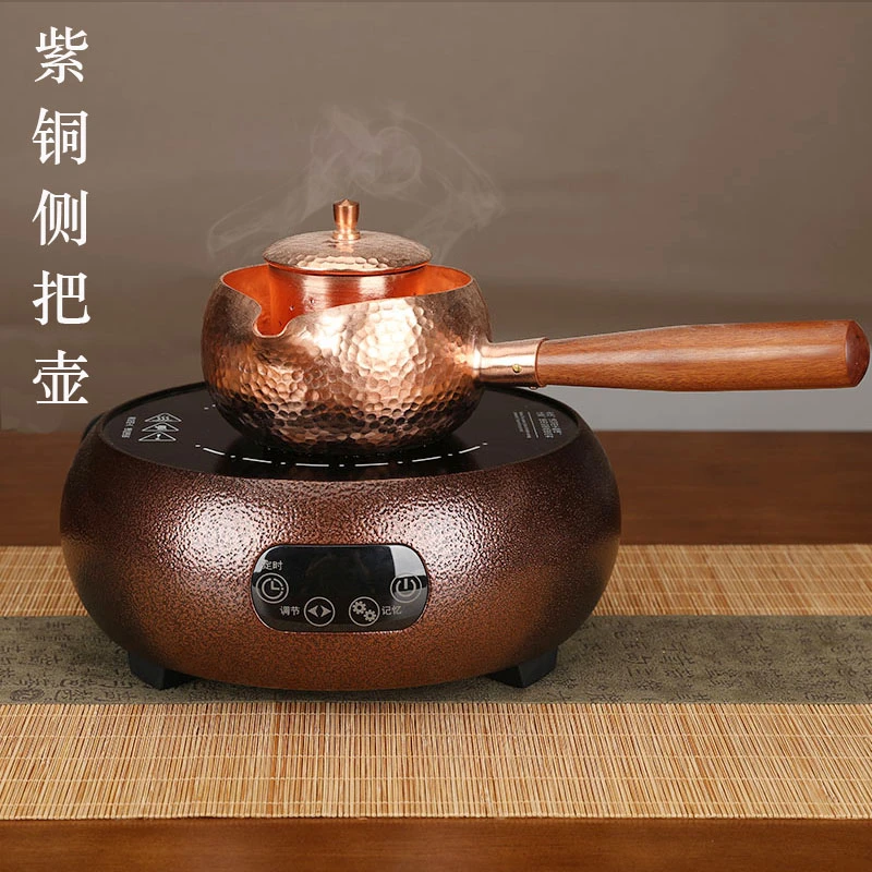 纯紫铜侧把罐罐茶烤奶茶罐侧把铜壶2025新款电陶炉煮茶器煮茶炉