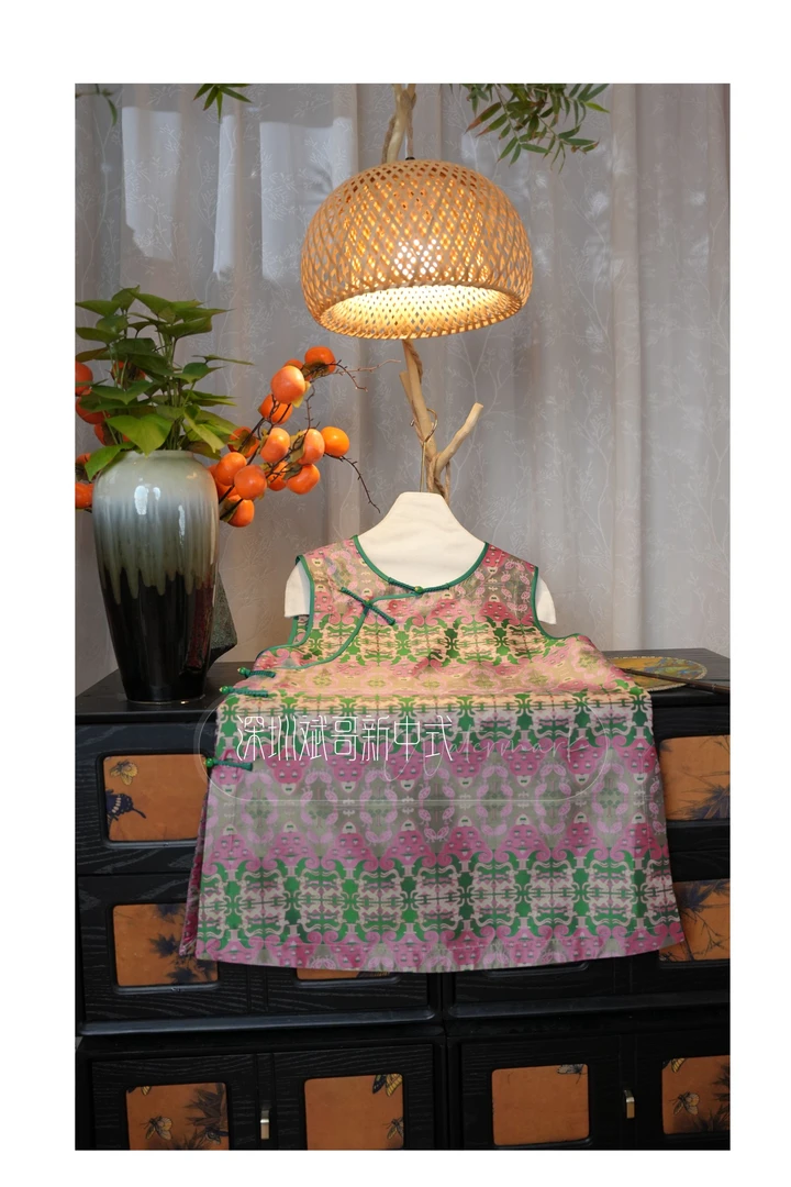 斌.哥【青鸾】中式蜀锦提花包边设计新中式中千金贵气名媛风女装