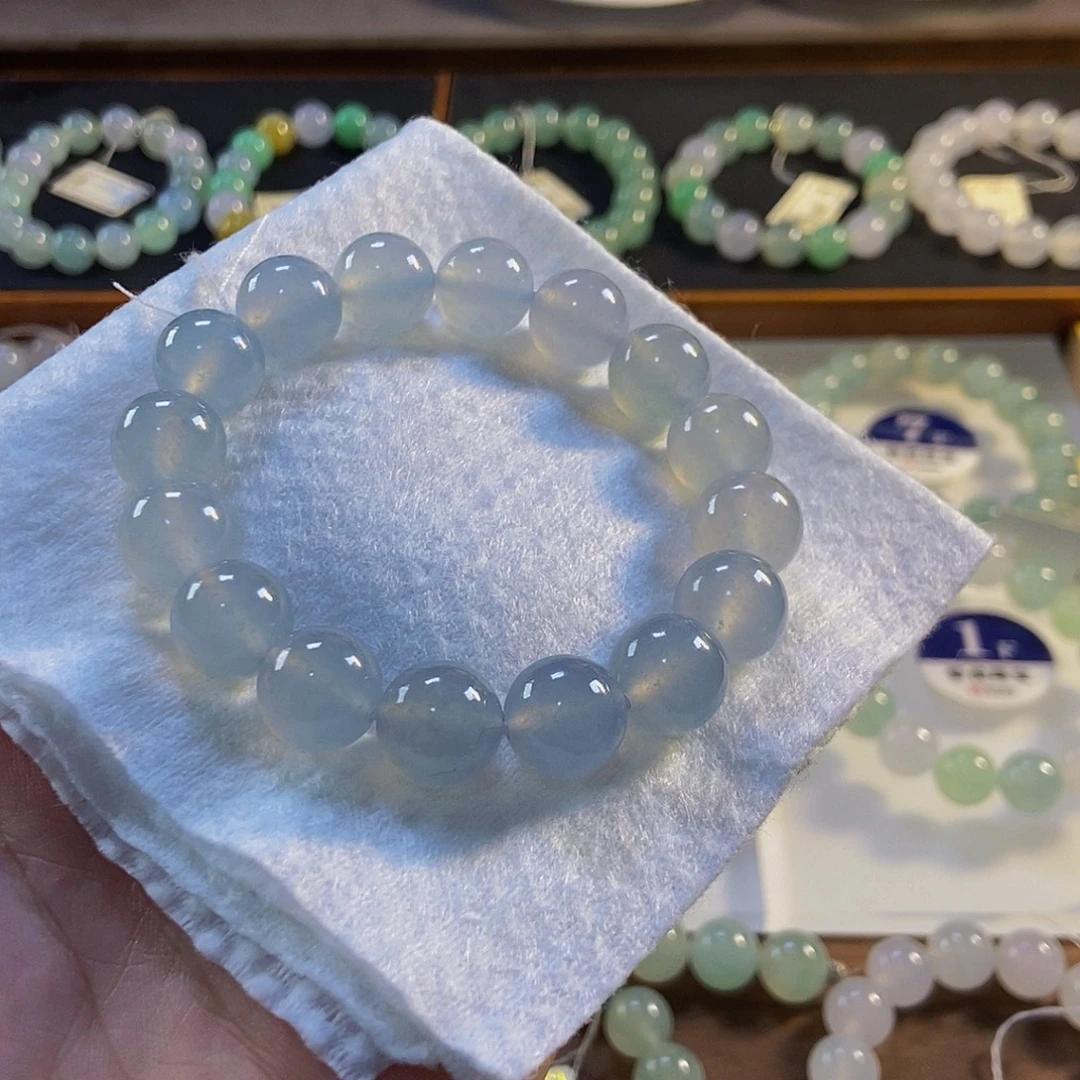 定制翡翠未镶嵌翡翠手串卡12+