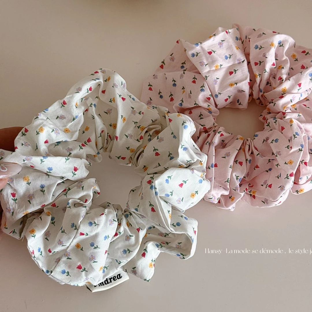 夏天碎花大肠发圈清新甜美自然韩版小众潮网红芭蕾风少女森系仙美