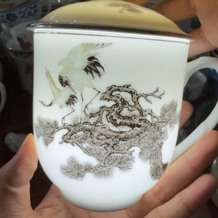 醴陵釉下高温盖杯微瑕