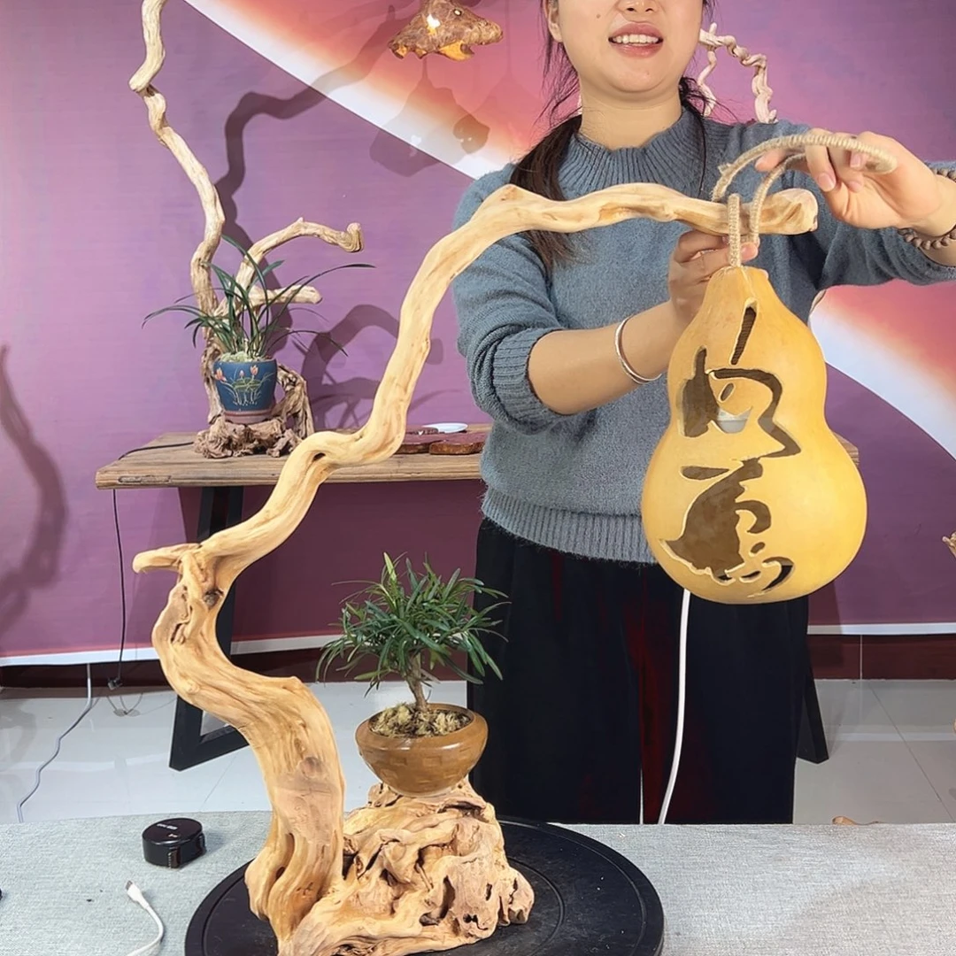 盈***芦木天然杜鹃根根艺摆件