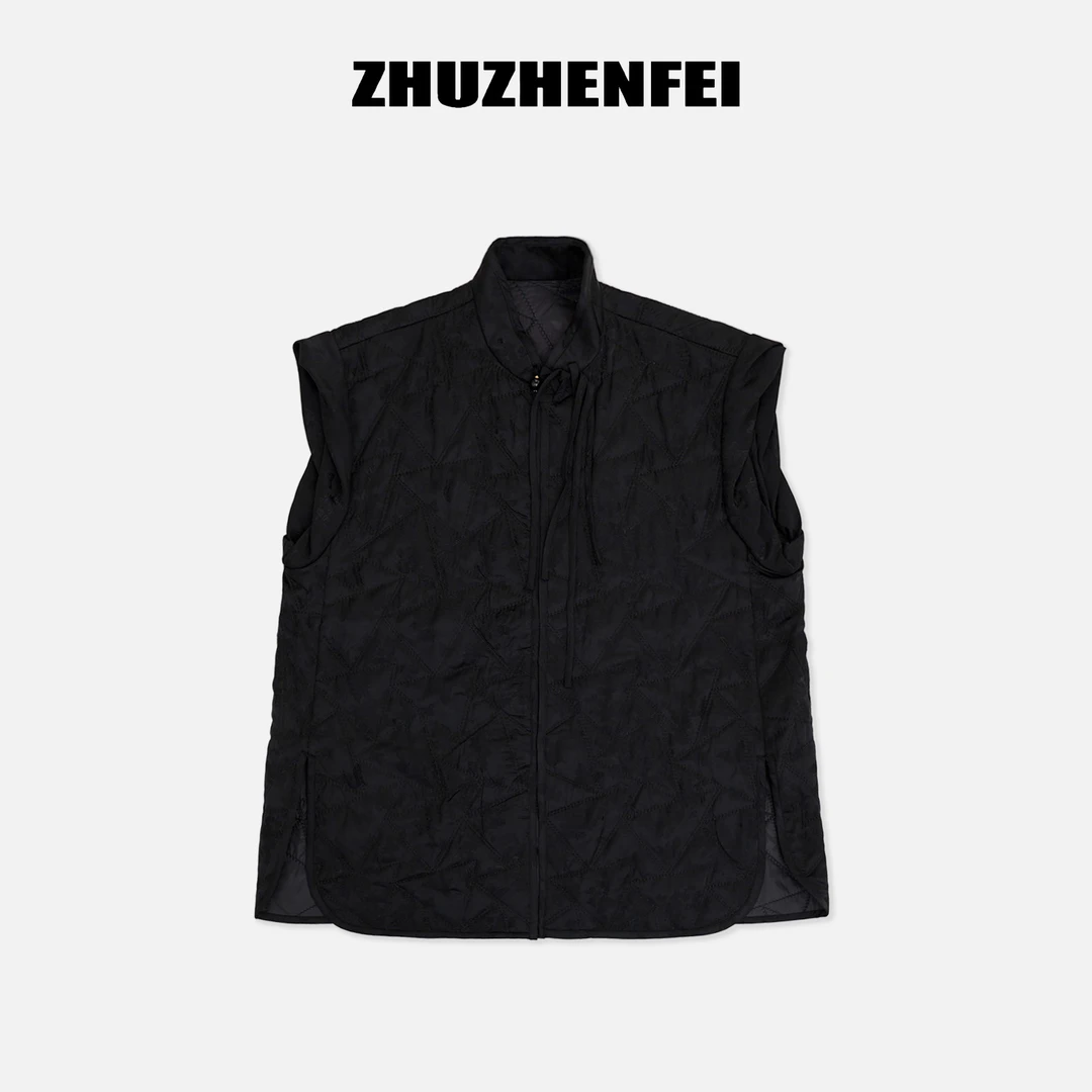 ZHUZHENFEI【午后】新中式国风盘扣无袖百搭棉服马甲-Z354018