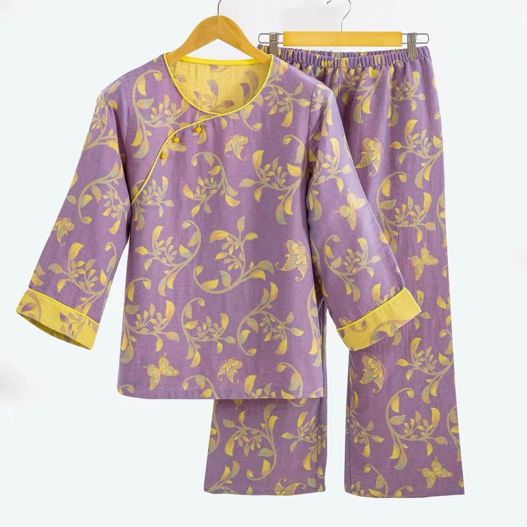 【孤品全棉睡衣2件套】A类母婴级全棉双层高端家居服直播间看颜色