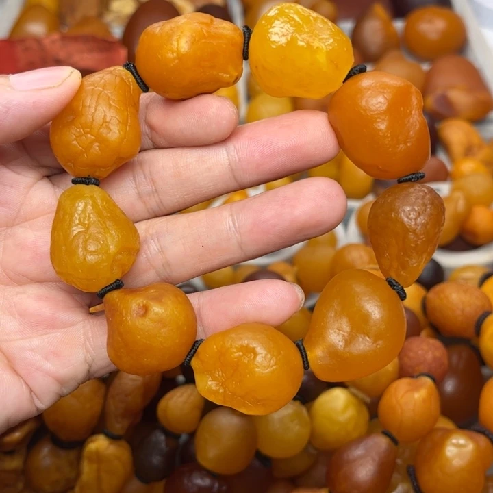 裸石琥珀未镶嵌天然蜜蜡手串