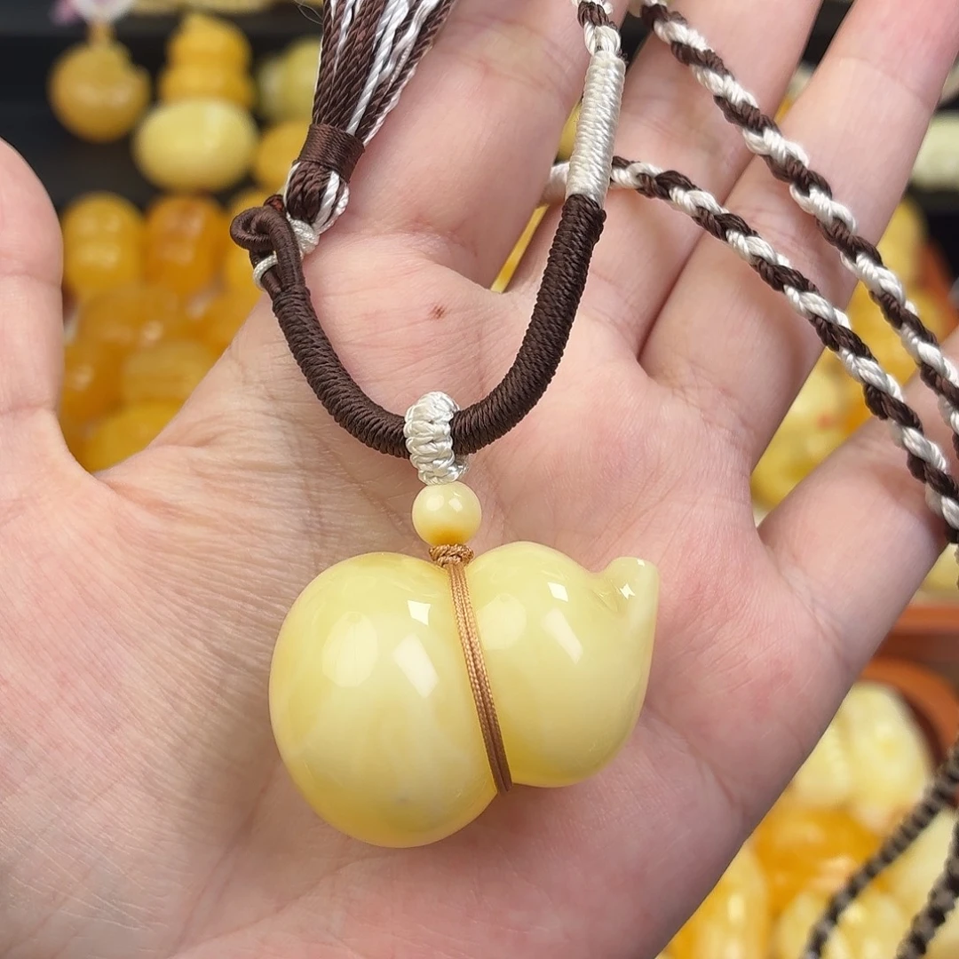 蜜蜡未镶嵌毛衣链蜜蜡