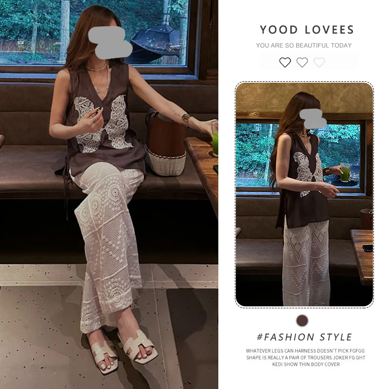 高级感蝴蝶刺绣V领外穿女2025夏休闲T恤设计感百搭气质无袖上衣