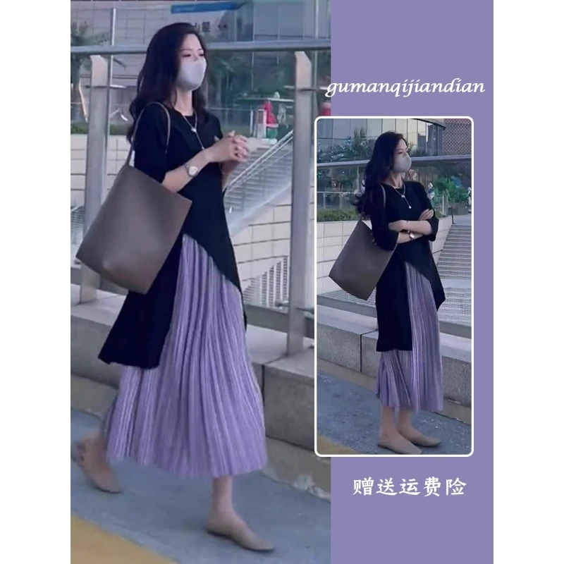 海边度假气质紫色连衣裙子女装2025新款夏季法式独特绝美沙滩长裙