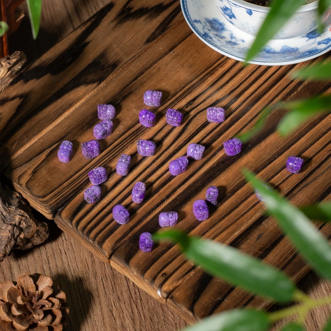 高阶舒俱来紫萝兰貔貅单珠/7mm+-/多样性发/发一个/P4756