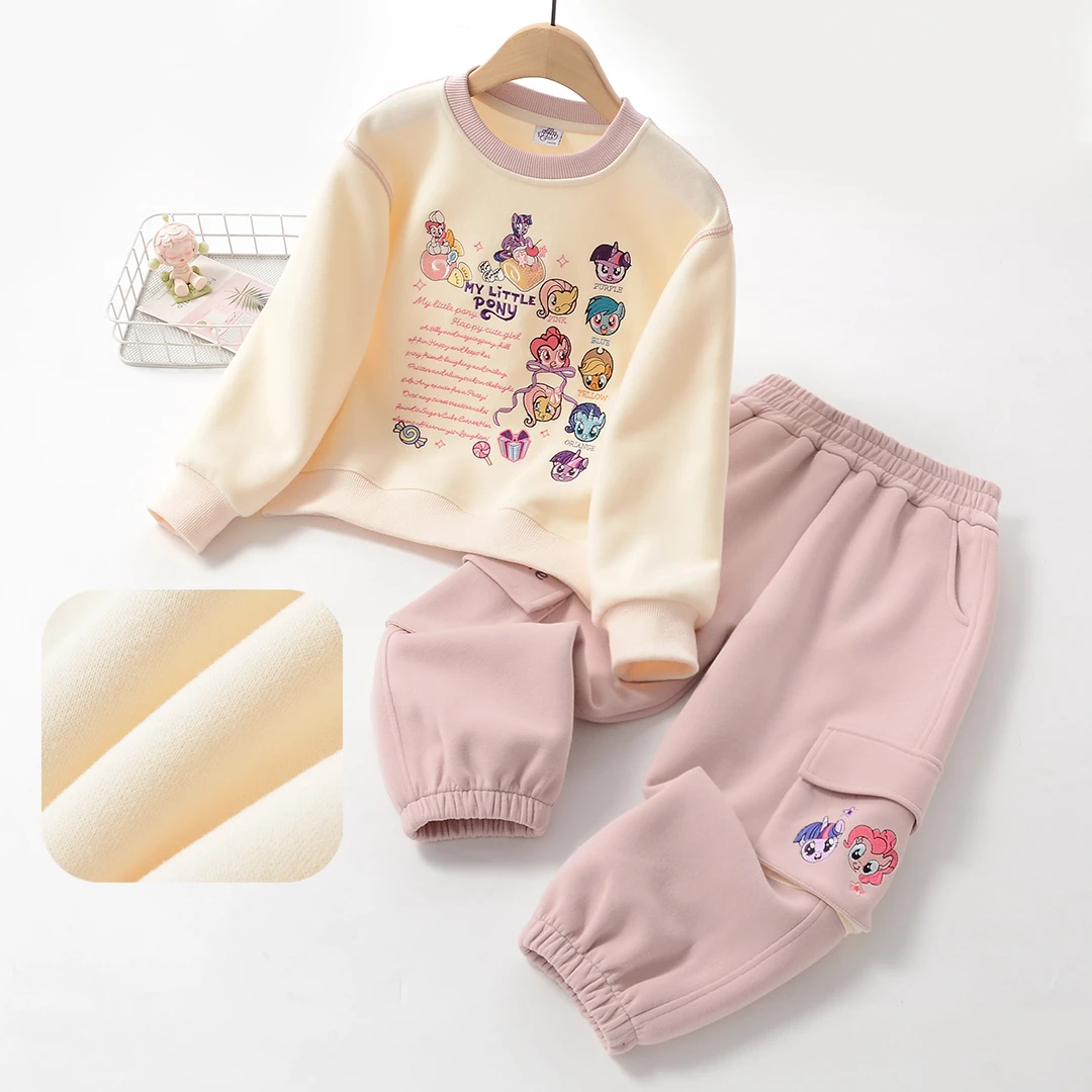 YF850重工刺绣卡通大口袋裤子儿童套装