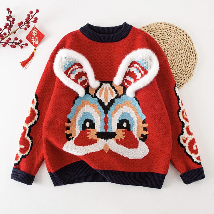 【丫丫童品】冬季长袖卡通小兔子毛衣童装-G354