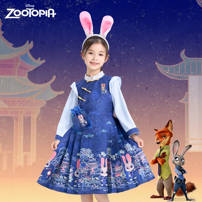 新款朱迪公主裙汉服裙子套装春秋童装女宝宝连衣裙女童小公主裙子