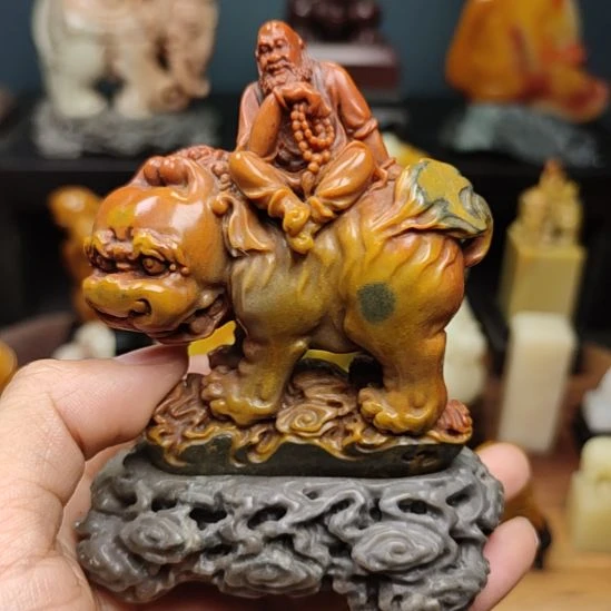 蓝***子寿山石印石摆件摆件摆件