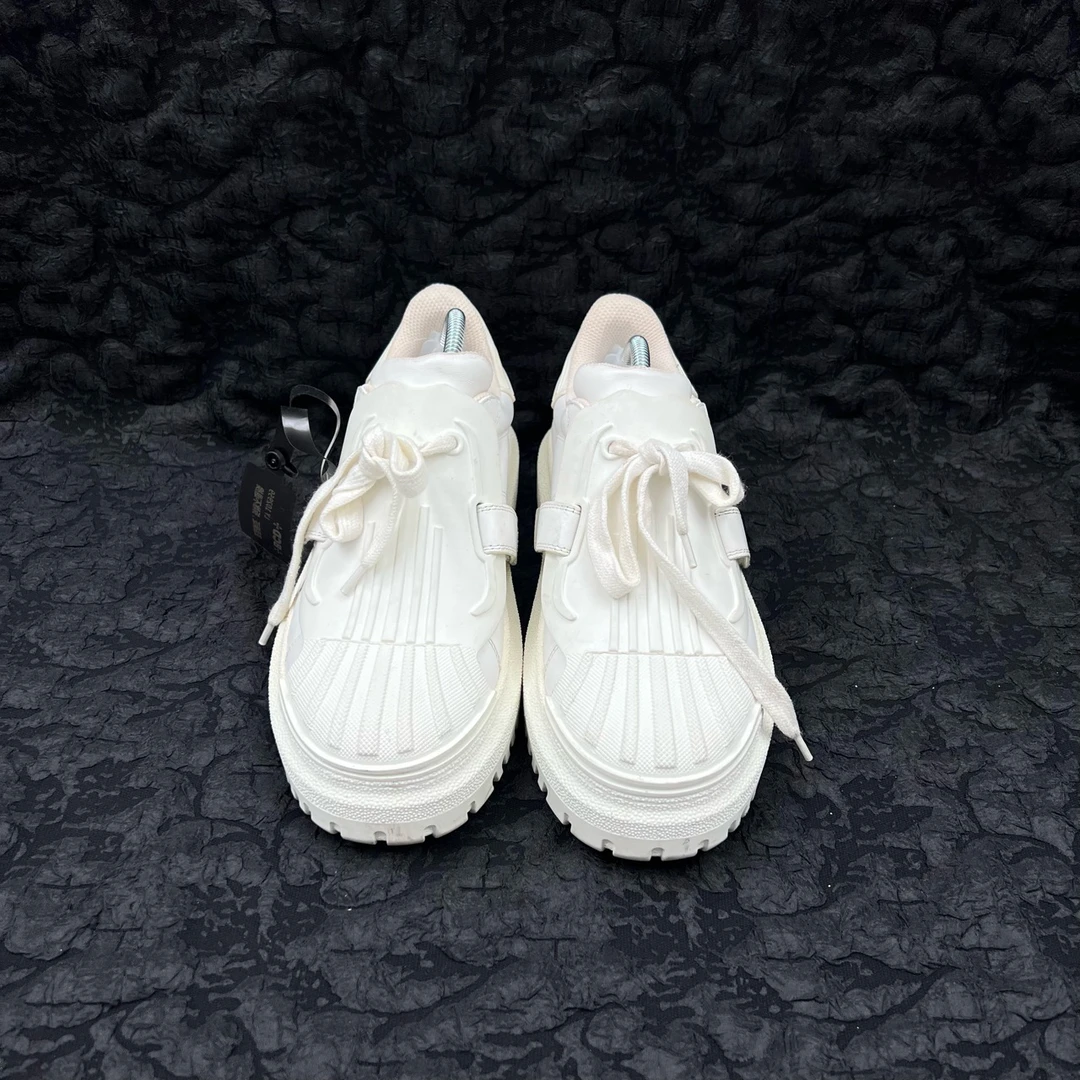 95新 DIOR/迪奥 贝壳头白色字母logo厚底板鞋 36码/95新/无配件