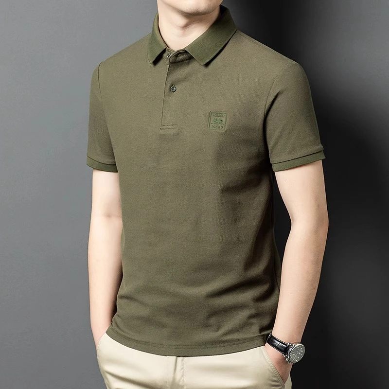 polo衫短袖T恤男夏季2025新款纯棉潮流休闲薄款透气体恤翻领半袖