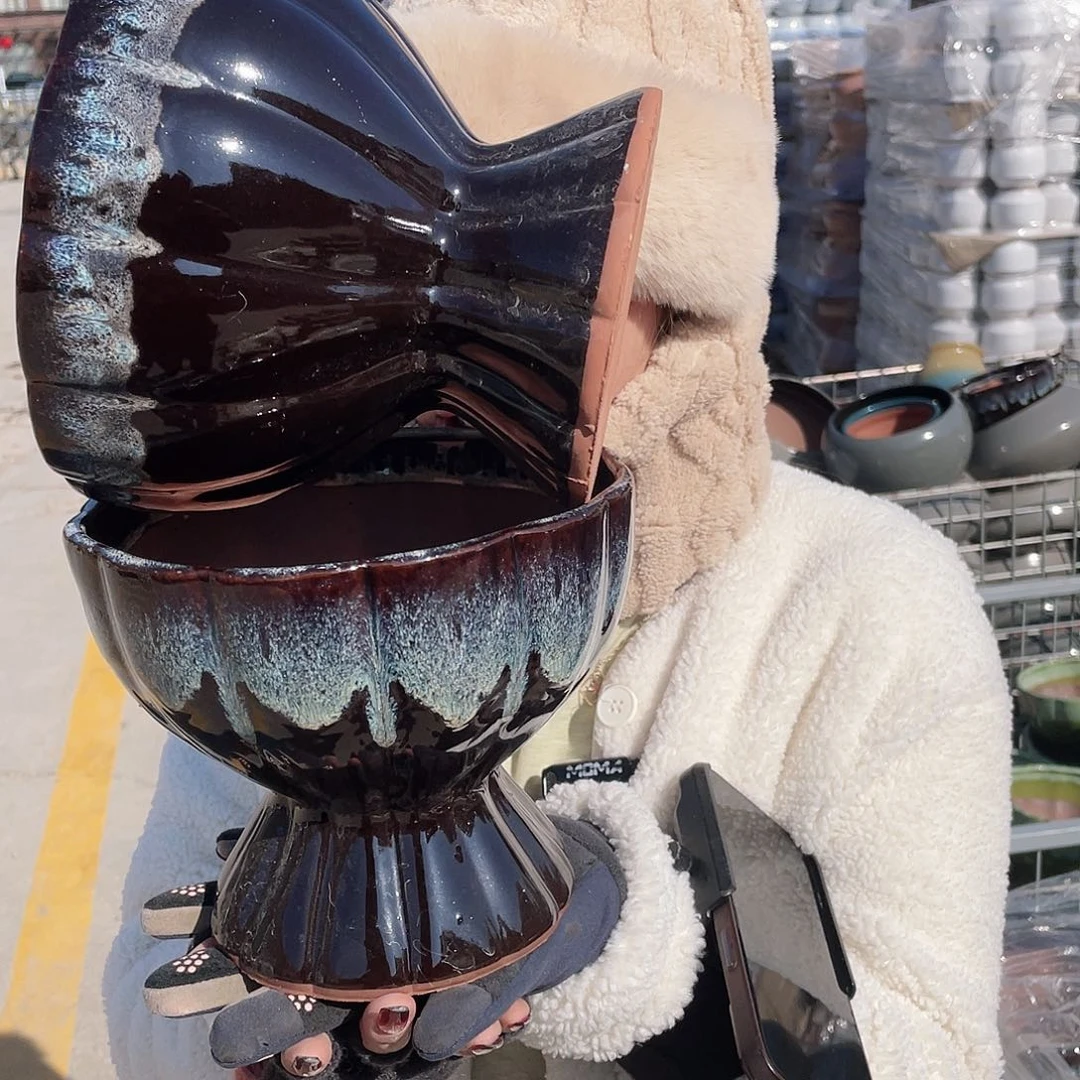 红陶王嫂花盆0130-378