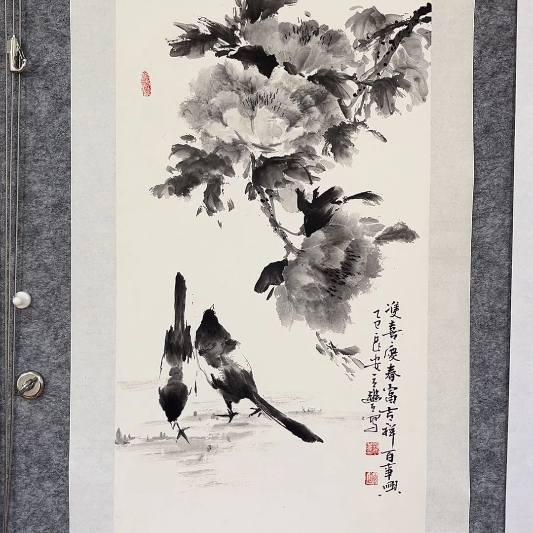 国画五花鸟画作品写意