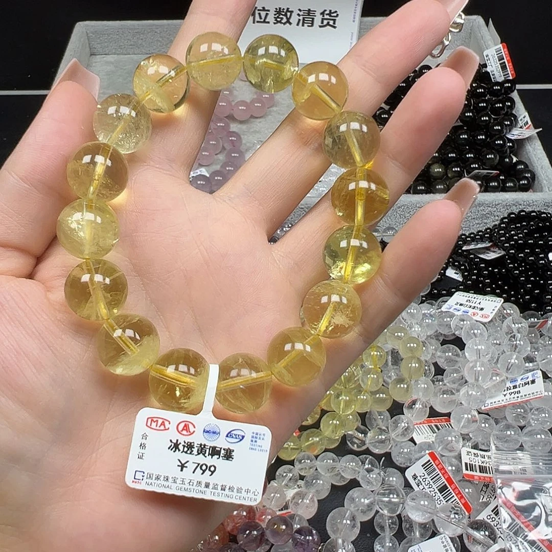 g***_手串水晶未镶嵌卡13冰透黄阿塞33