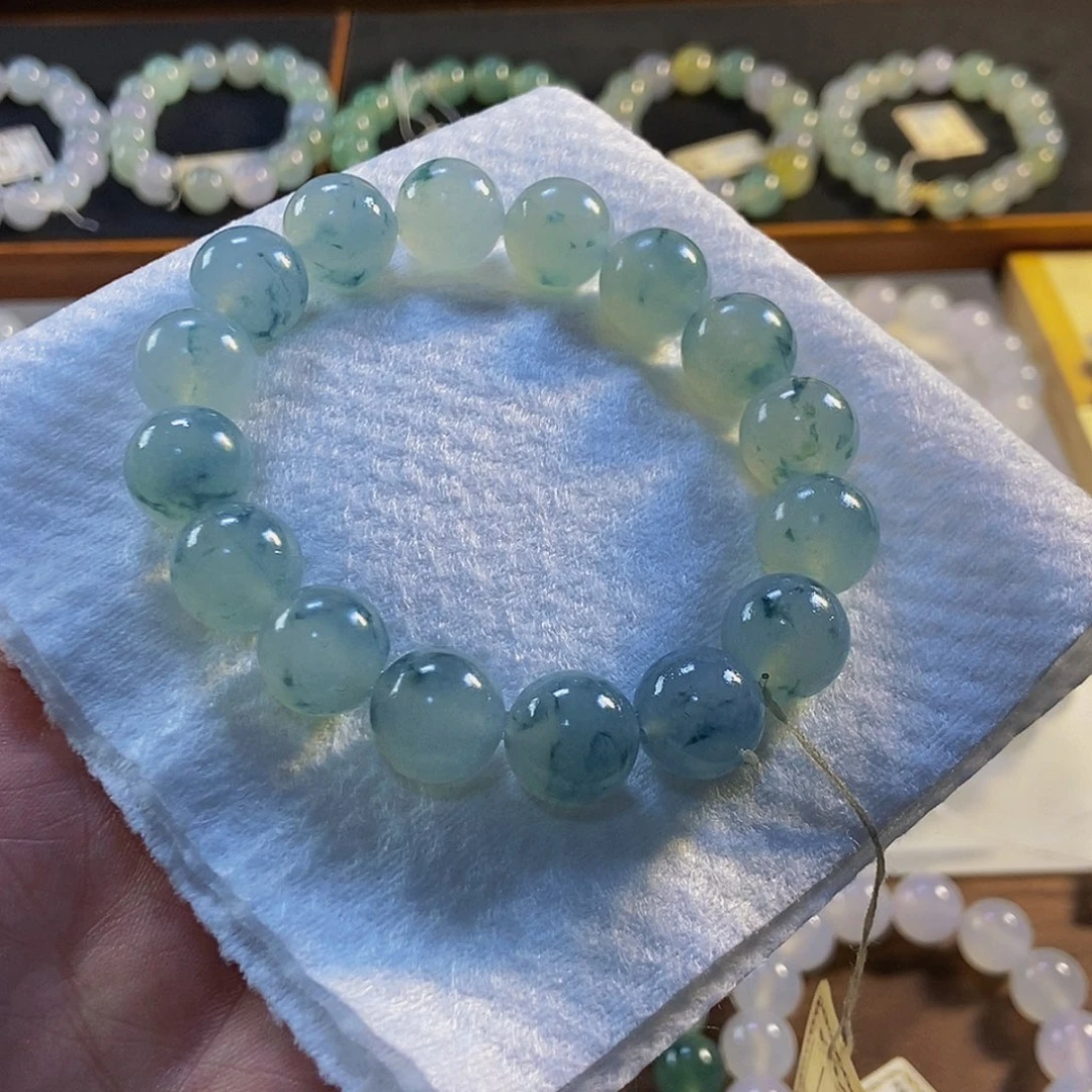 定制翡翠未镶嵌翡翠手串卡12.6