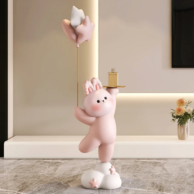 可爱兔大型落地收纳摆件创意家居装饰品电视柜沙发旁客厅乔迁礼物