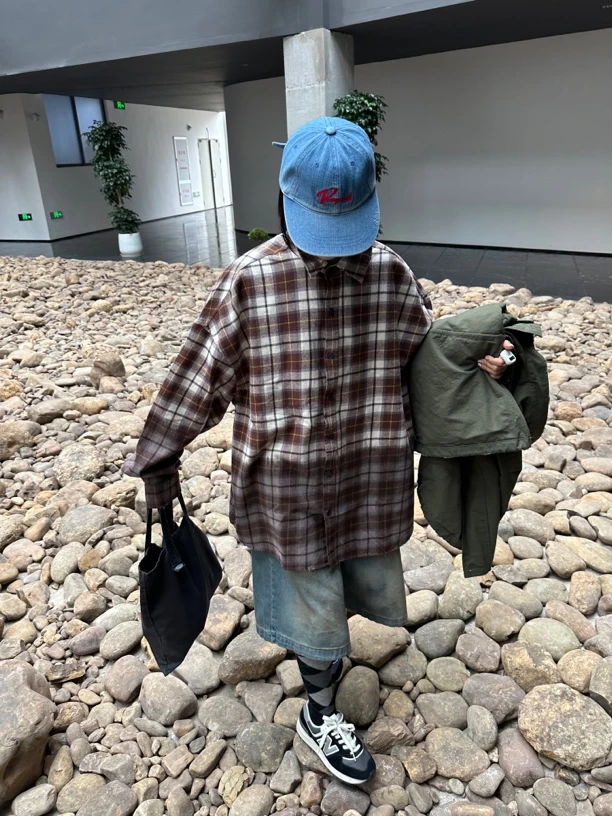 韩国渐变格子衬衫（no退换）