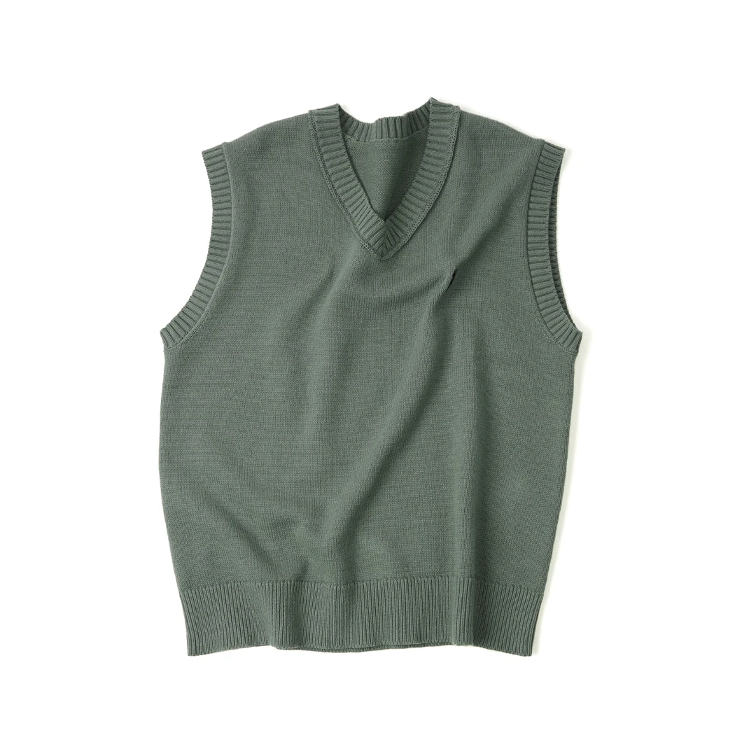 FAIRFAFO【学院风V领马甲】MYBL48060百搭复古休闲无袖学院V领马甲