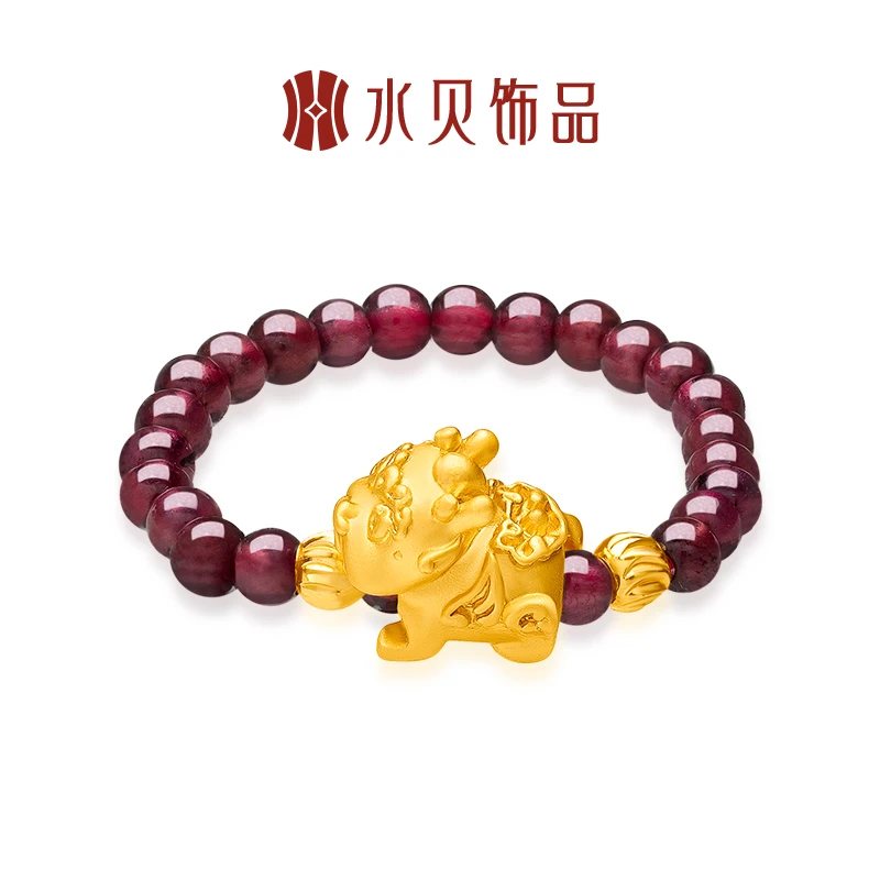 水贝【旺旺臻选】石榴石戒指合金貔貅宝宝  情侣