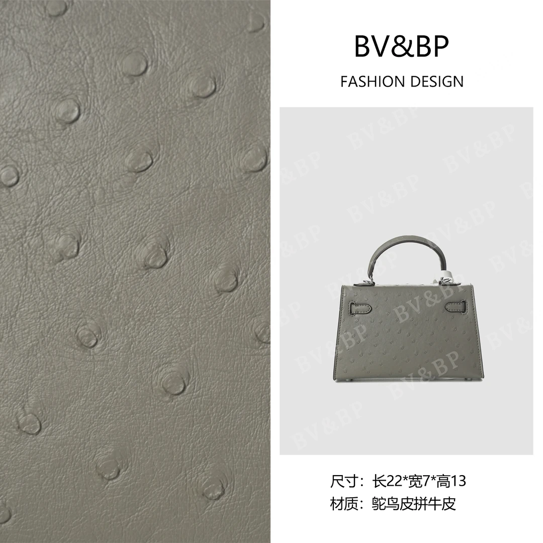 BV&BP· 原创设计 真皮高定手提单肩包 BV8622-海鸥灰