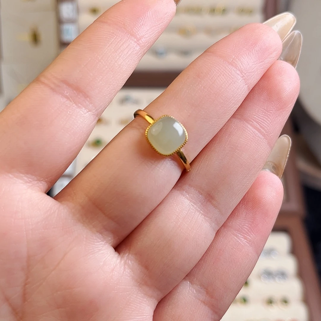 和田玉戒指银S925镶嵌s****r