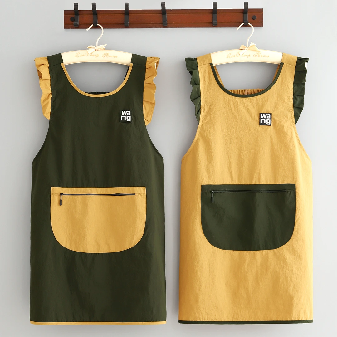 时尚高端防泼水围裙定制印字餐饮上班防污工作服厨房做饭家用成人