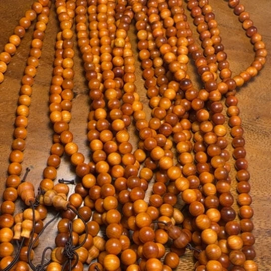 柏木（崖柏）全陈化老料把件串0.8 X108发一条